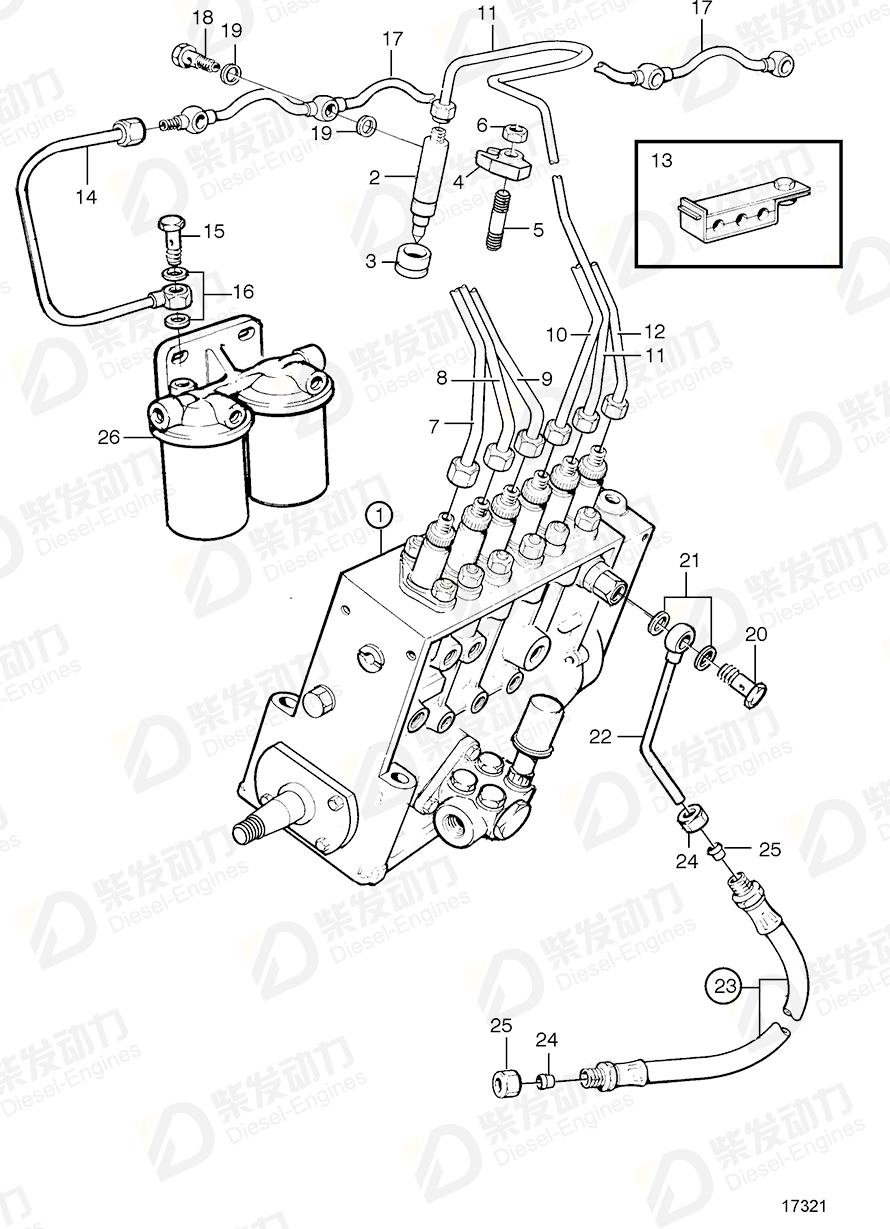 VOLVO Delivery pipe 3826024 Drawing